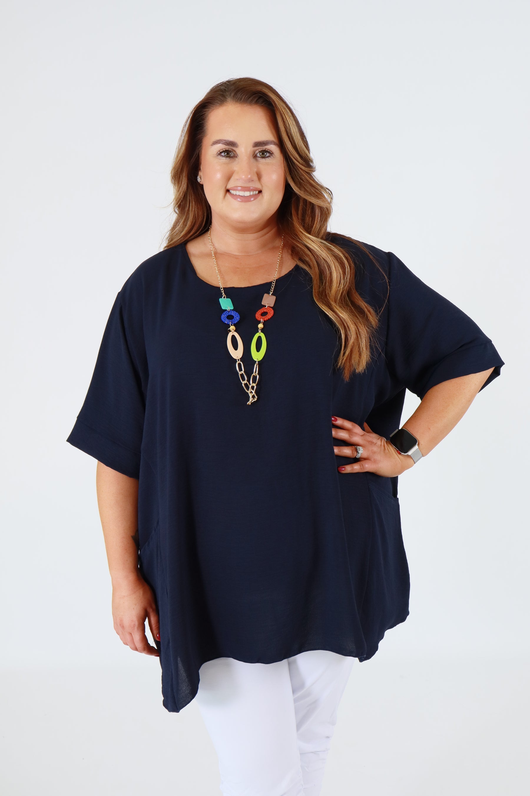 Adaline Blouse in Navy