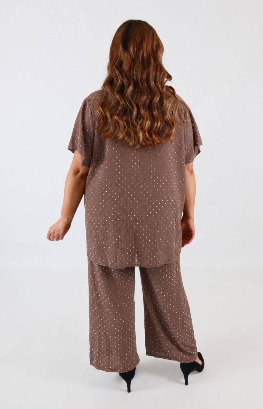 Ali Rhinestone Co-ord in Brown