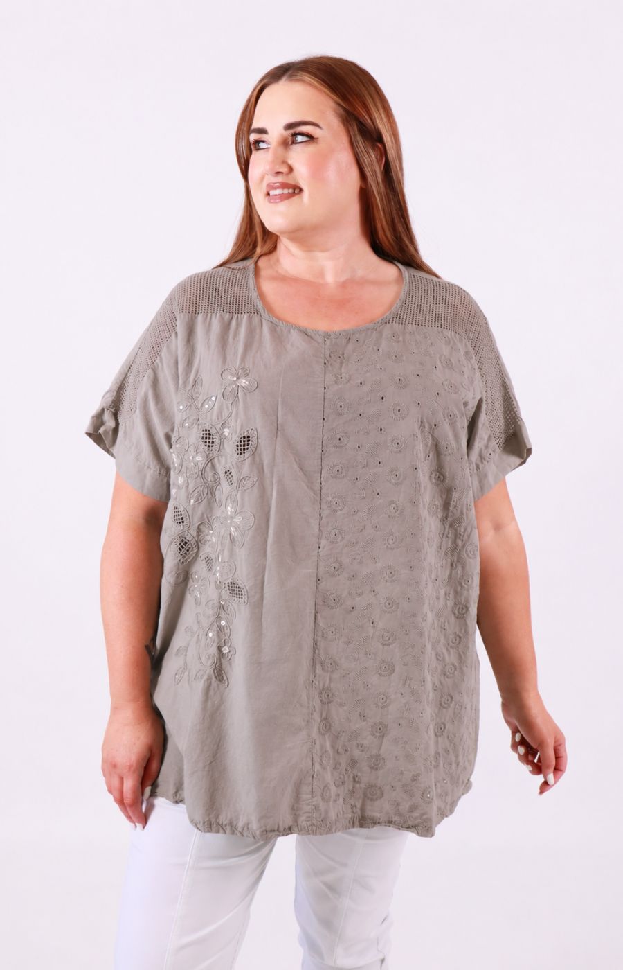 Amy Blouse in Taupe
