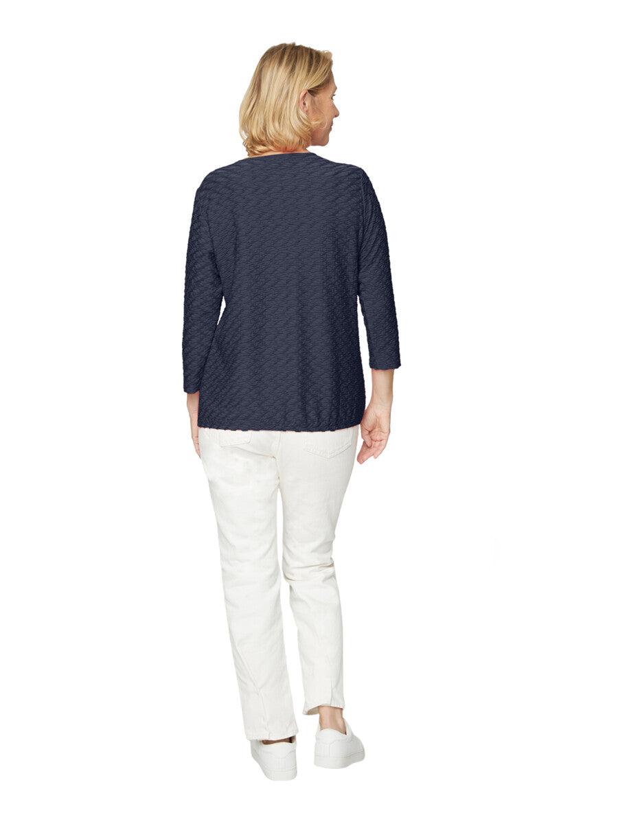 Brandtex 3/4 Sleeve T-Shirt in Navy