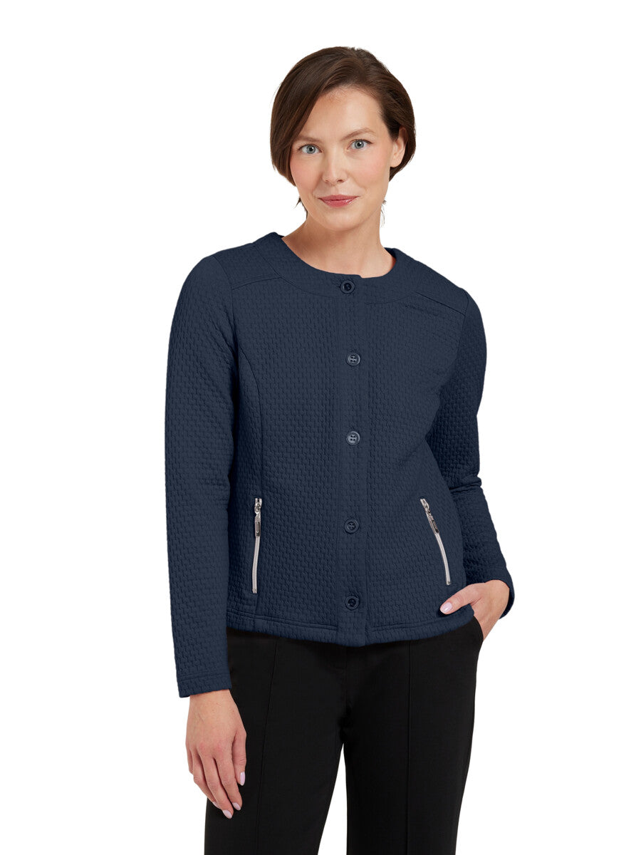 Brandtex Button up Jacket in Navy