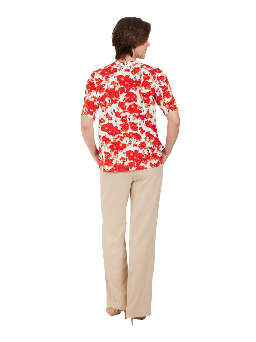 Brandtex Floral Blouse in Red Flower