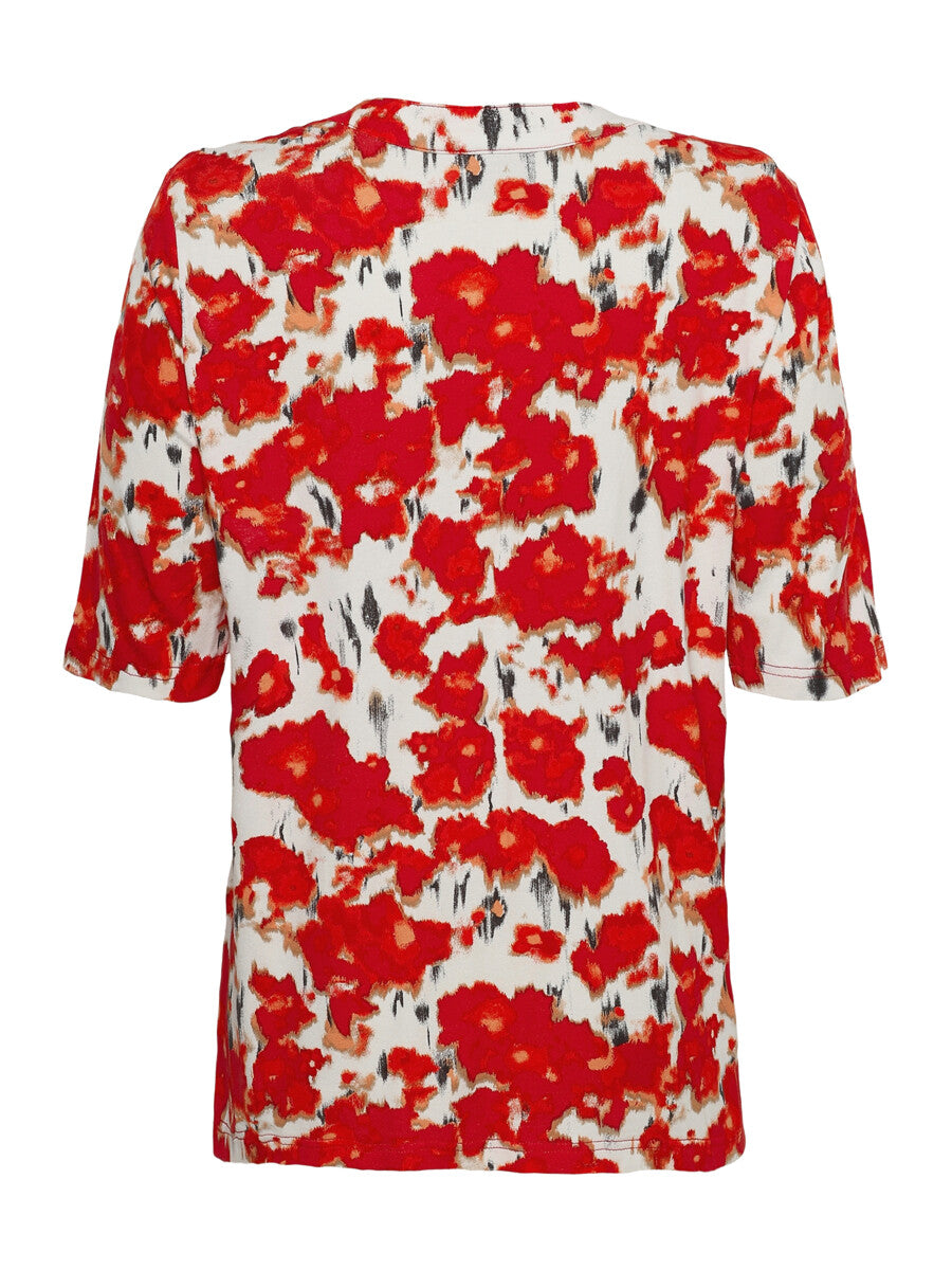 Brandtex Floral Blouse in Red Flower
