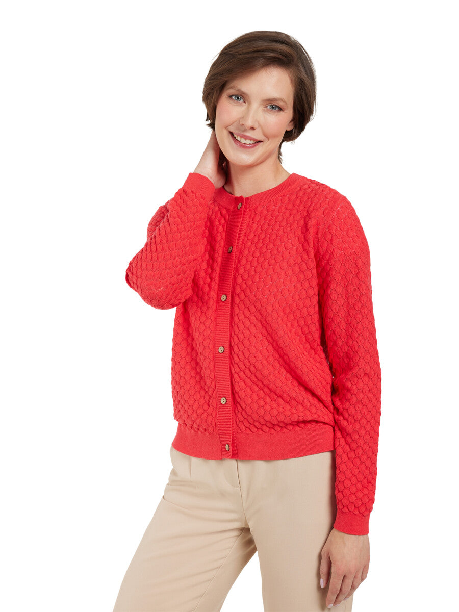 Brandtex Knit Cardigan in Red
