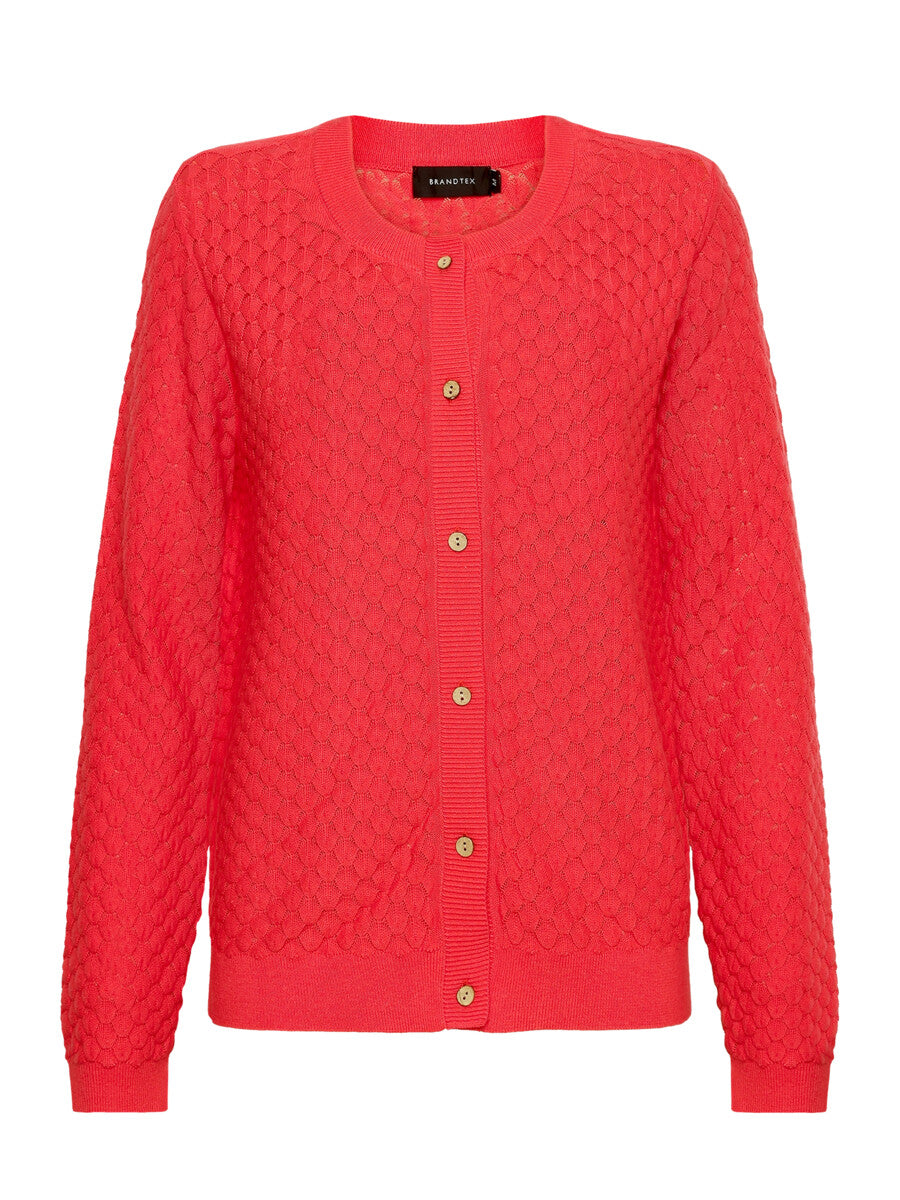 Brandtex Knit Cardigan in Red