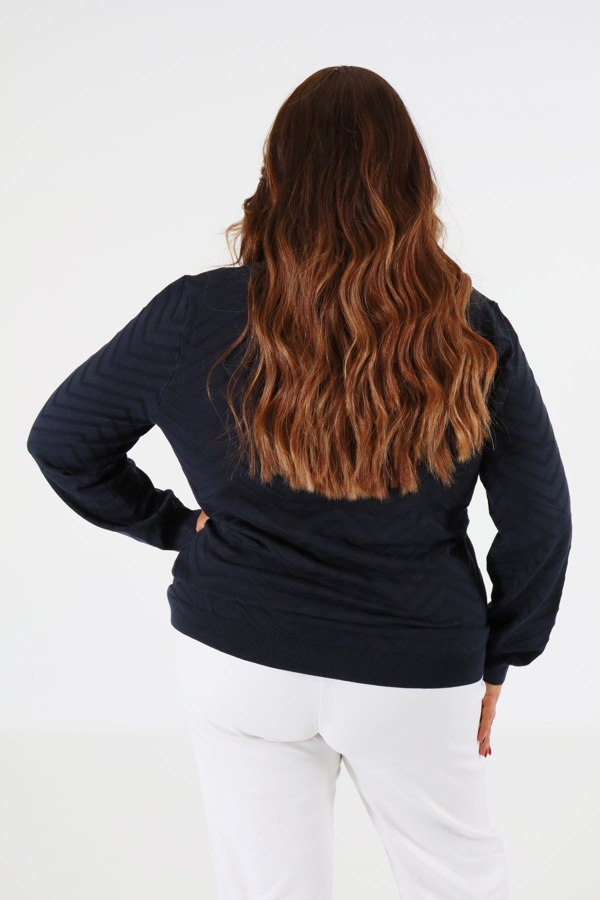 Brandtex Knit Jumper in Navy