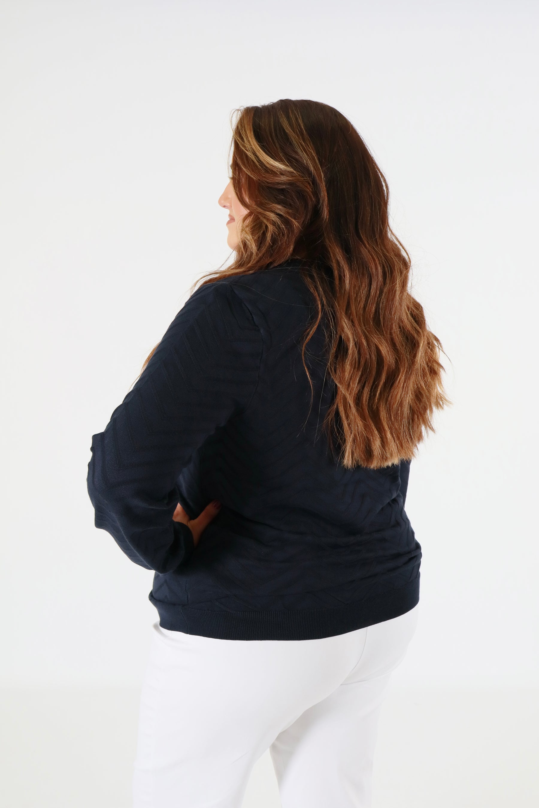 Brandtex Knit Jumper in Navy