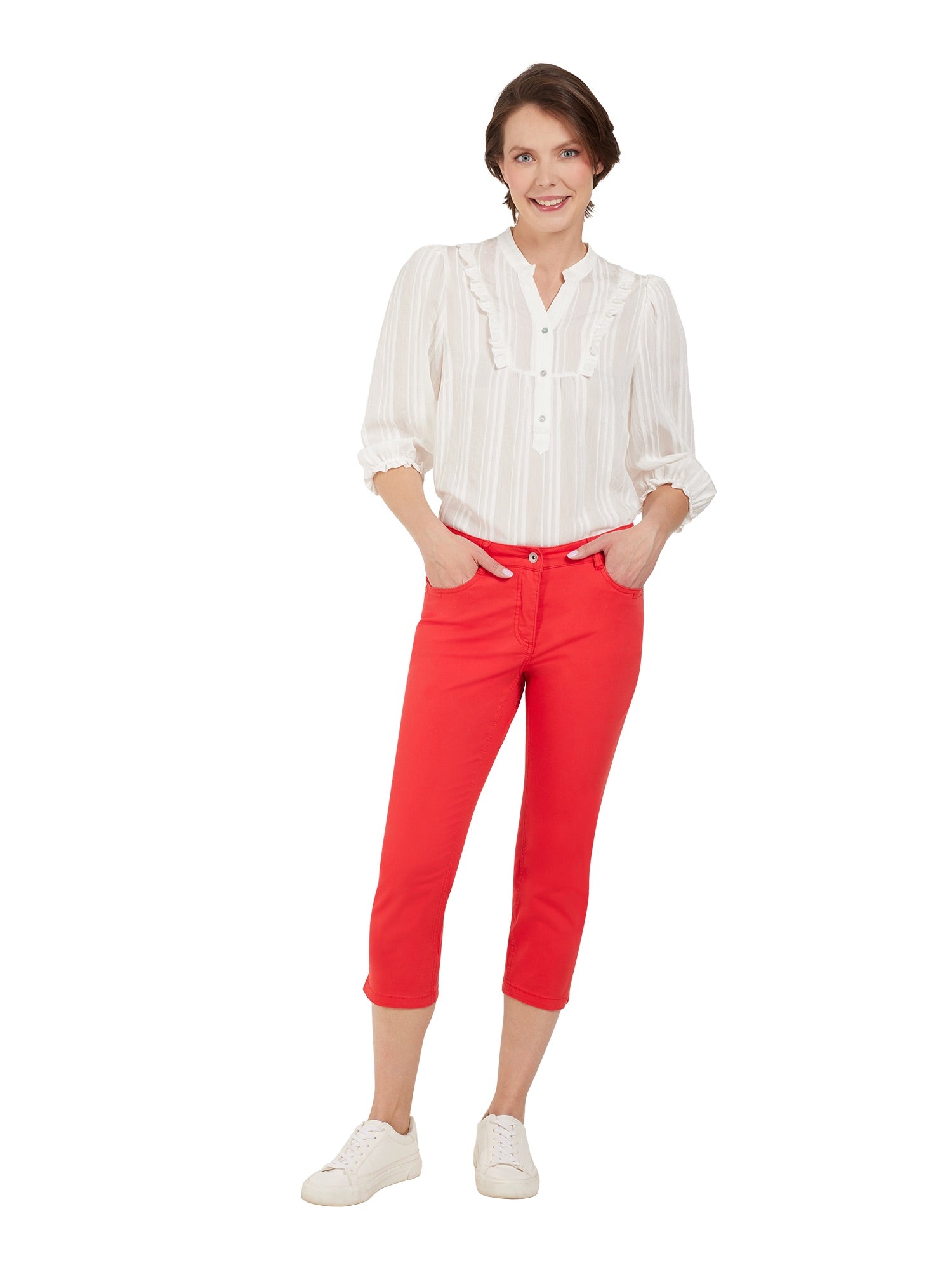 Brandtex Madelaine Cropped Jean in Red