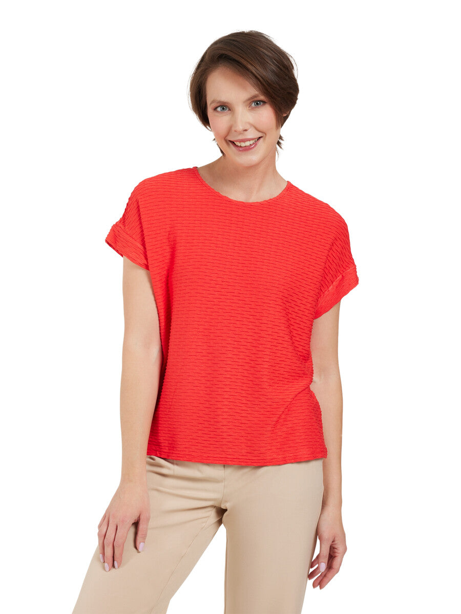 Brandtex Textured T-Shirt in Red