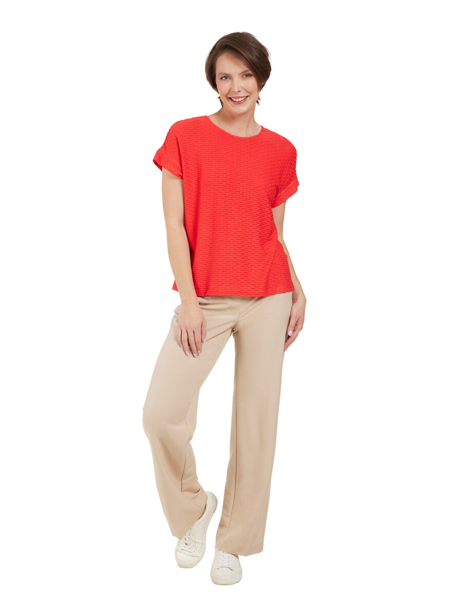 Brandtex Textured T-Shirt in Red