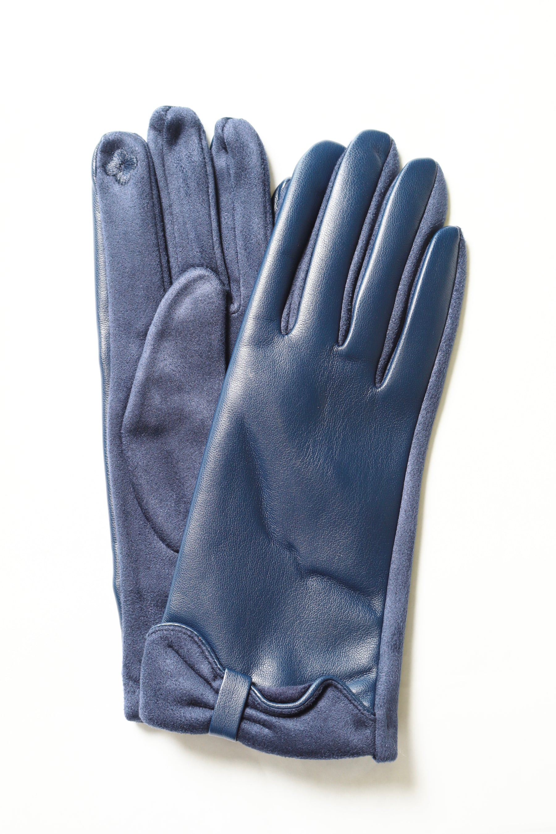 Pair of blue gloves on a white background