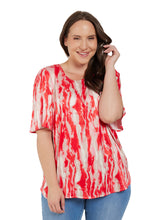 Ciso Blouse in Red Tie Dye