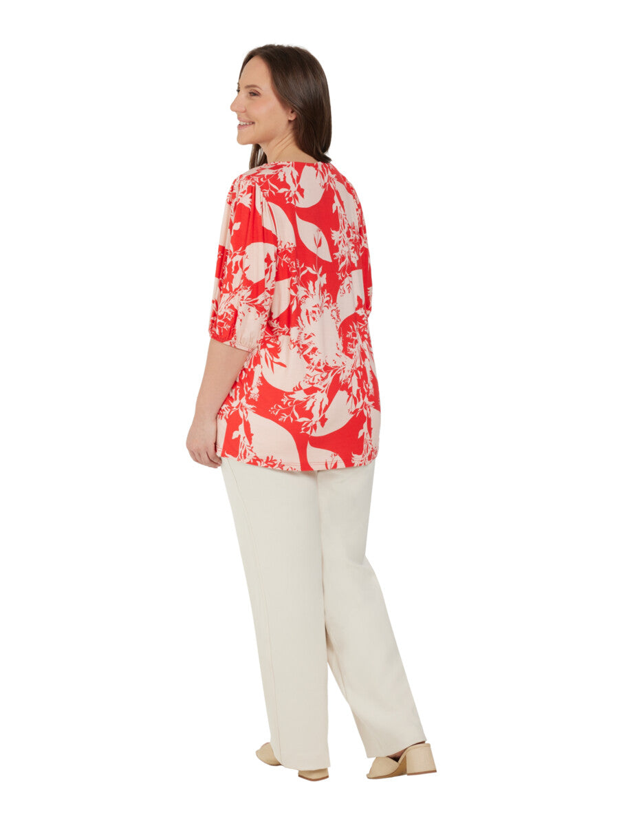 Ciso Floral T-Shirt in Coral