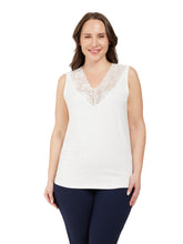 Ciso Lace Trim Vest Top in White