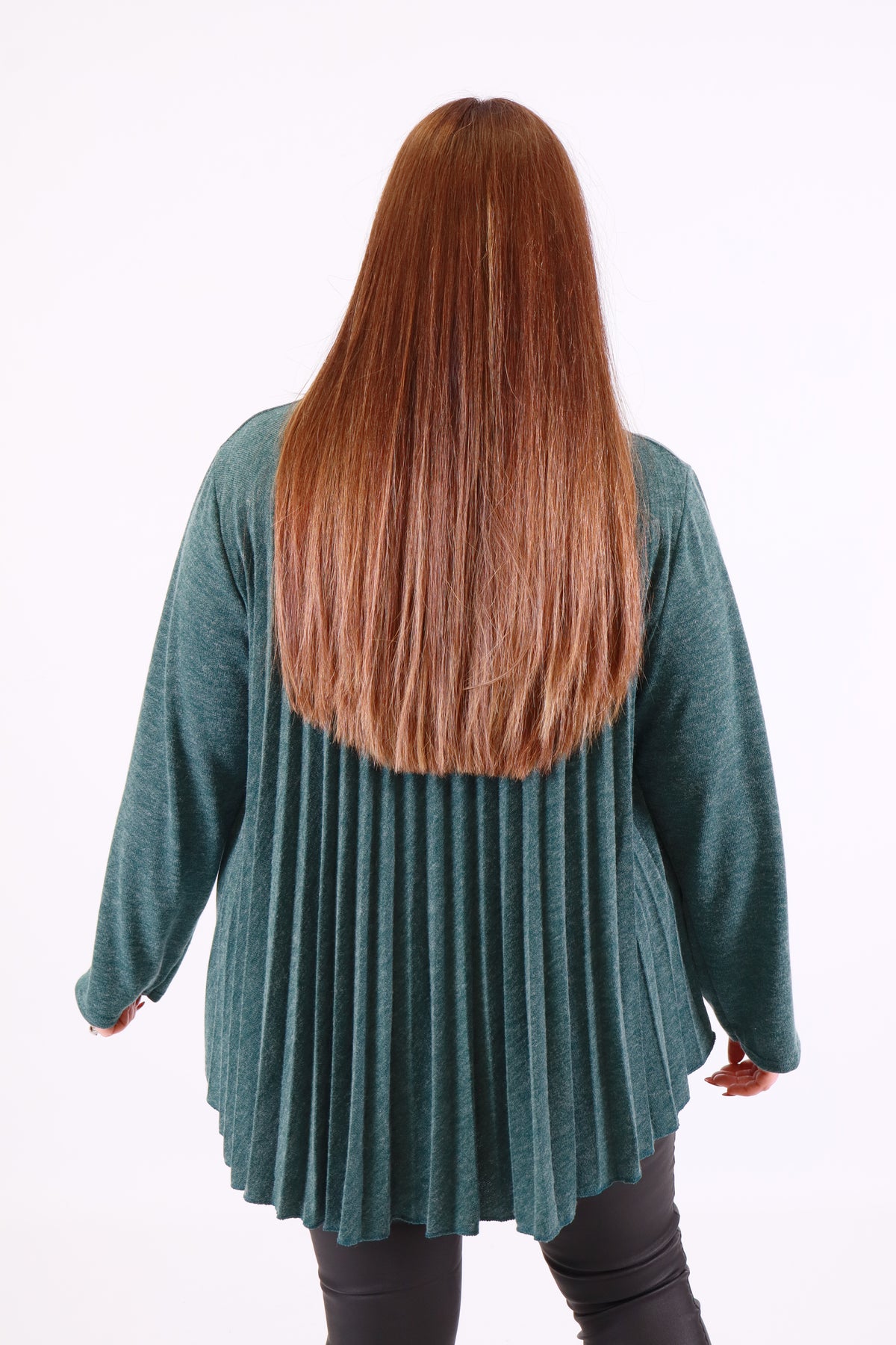 Connie Knit Pleated Blouse in Green