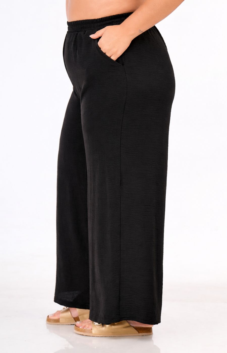 Curviss Black Wide Leg Trousers