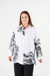 Curviss Shirt in White Marble
