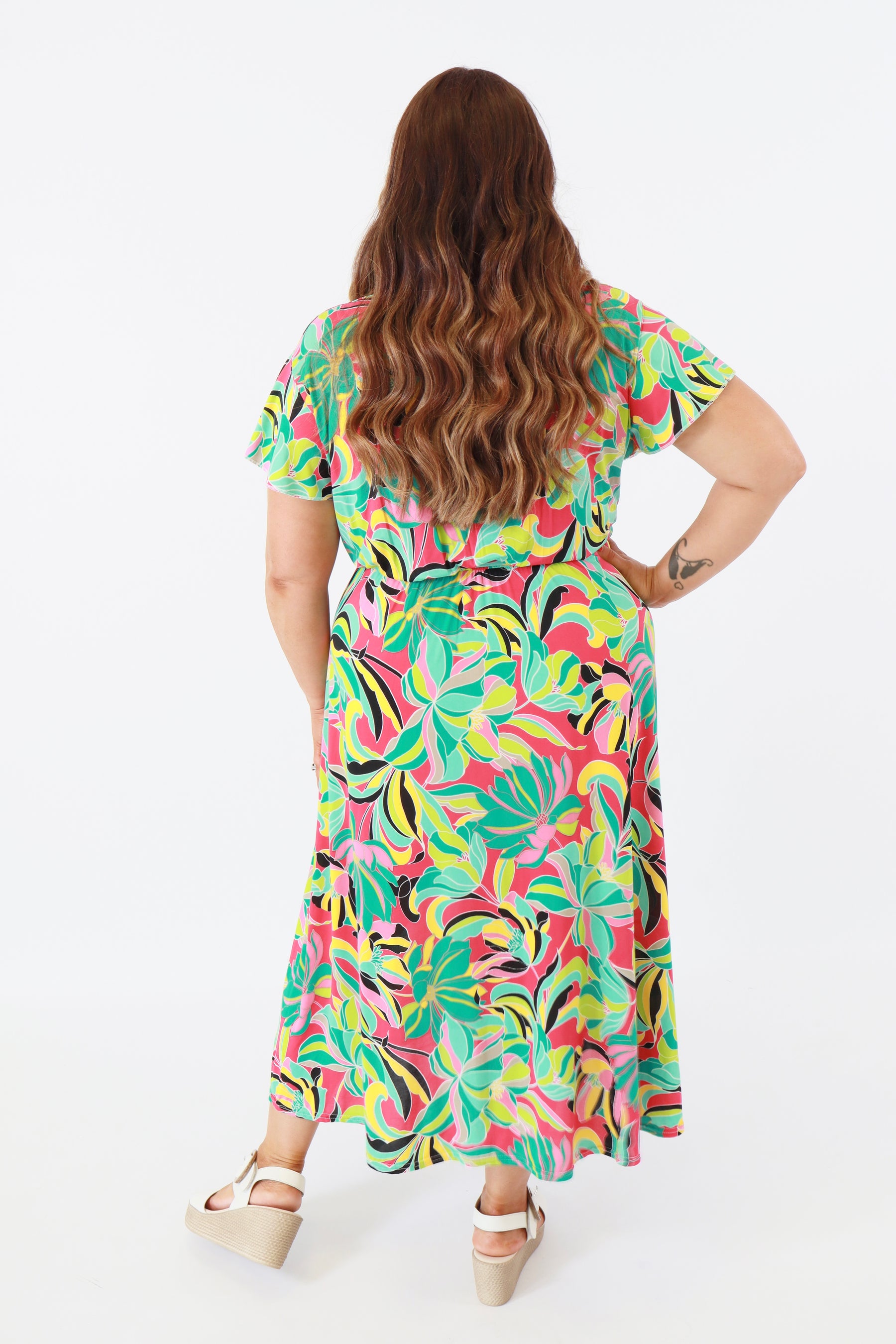 Dani Dress in Pink with Vivid Florals