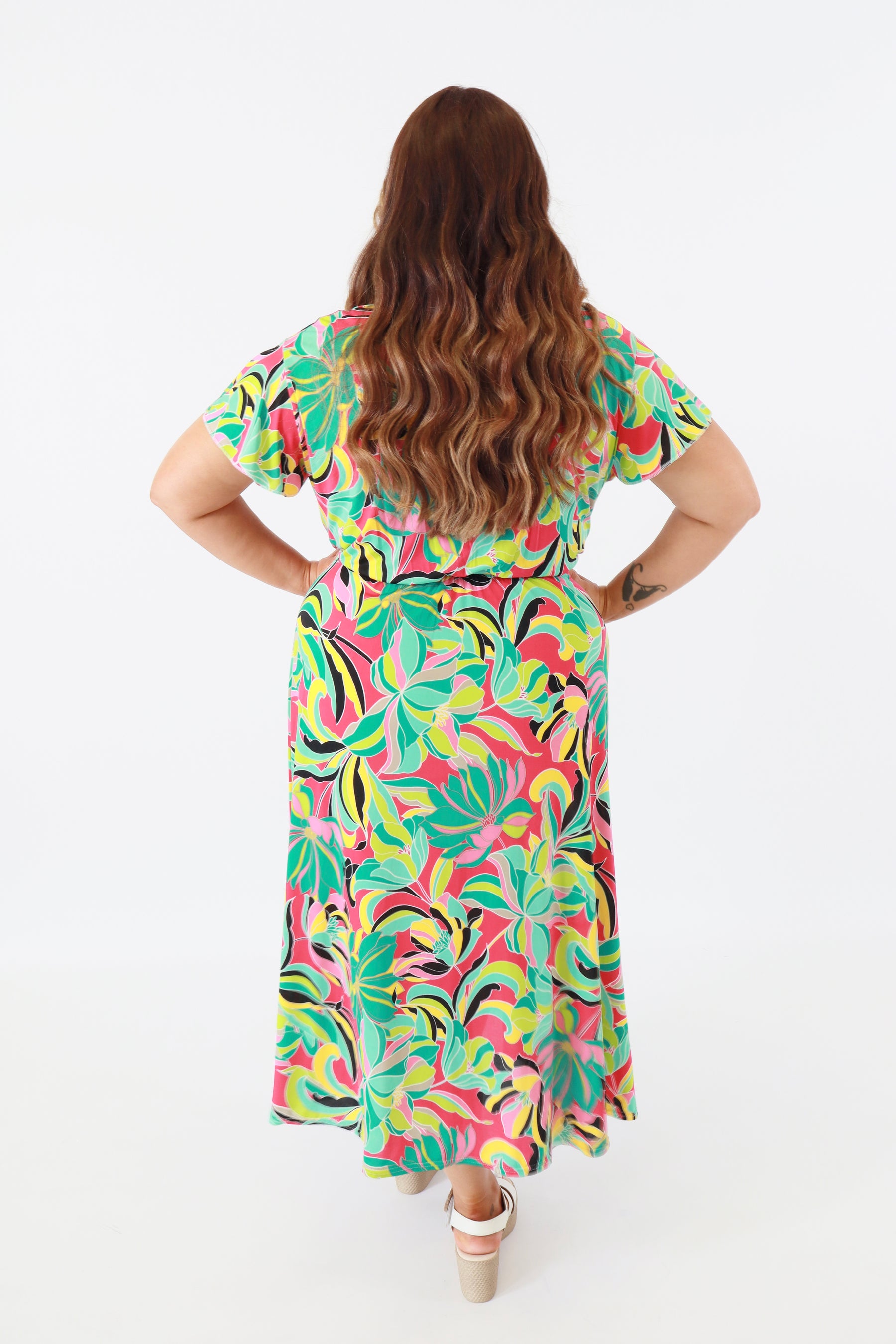 Dani Dress in Pink with Vivid Florals