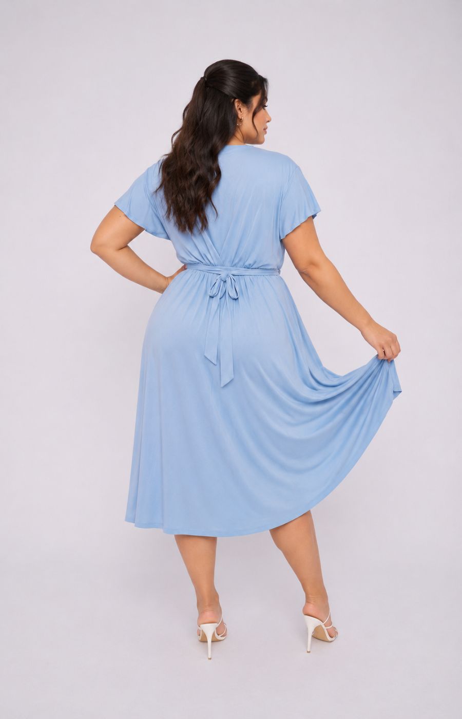 Dani Short Sleeve Dress in Light Blue