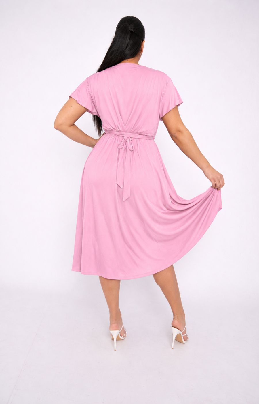 Dani Short Sleeve Dress in Light Pink