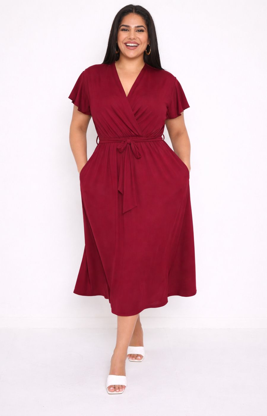 Dani Short Sleeve Dress in Wine