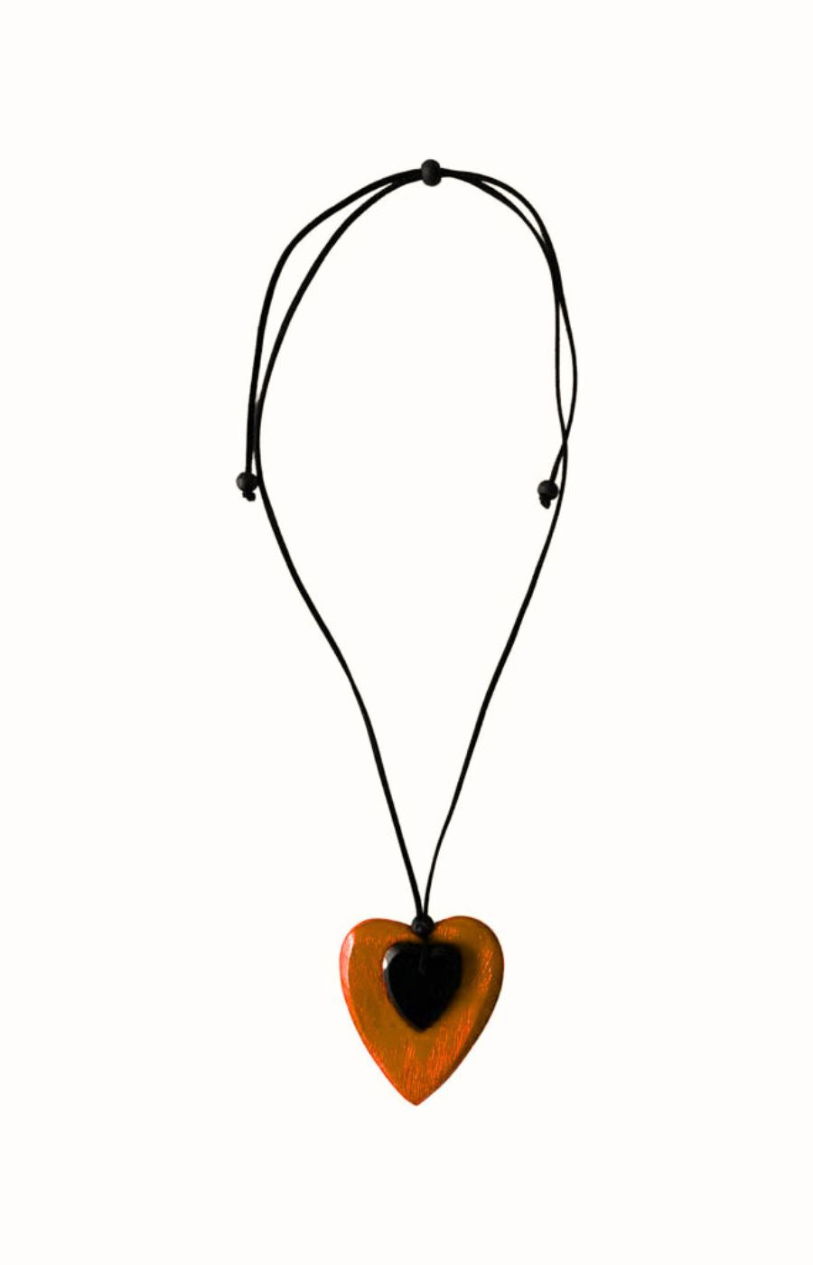 Eden Heart Necklace in Orange