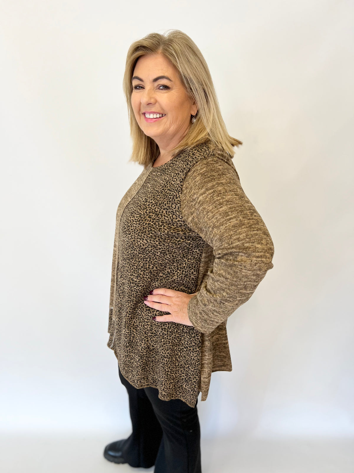 Eden Leopard Top in Tan