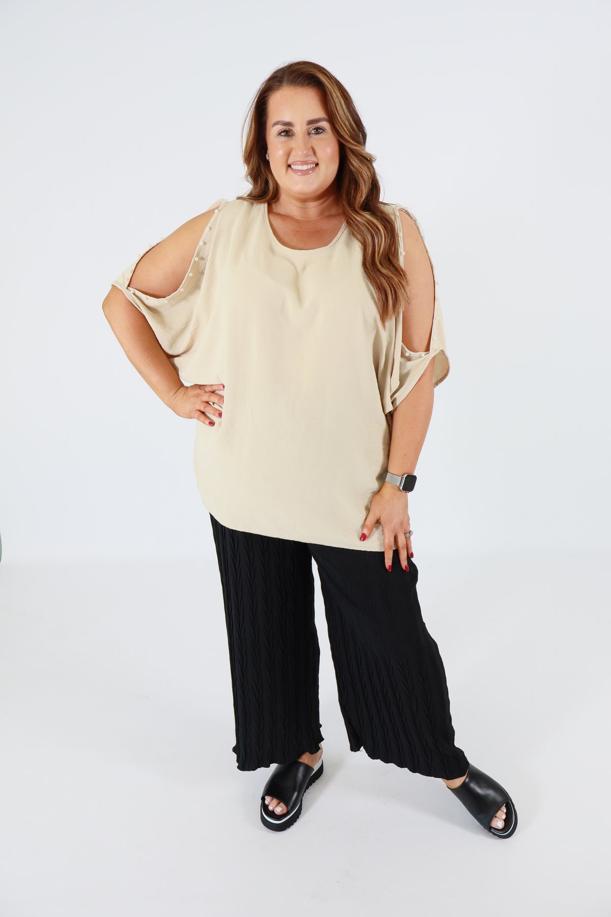 Effie Wide Leg Trousers in Black