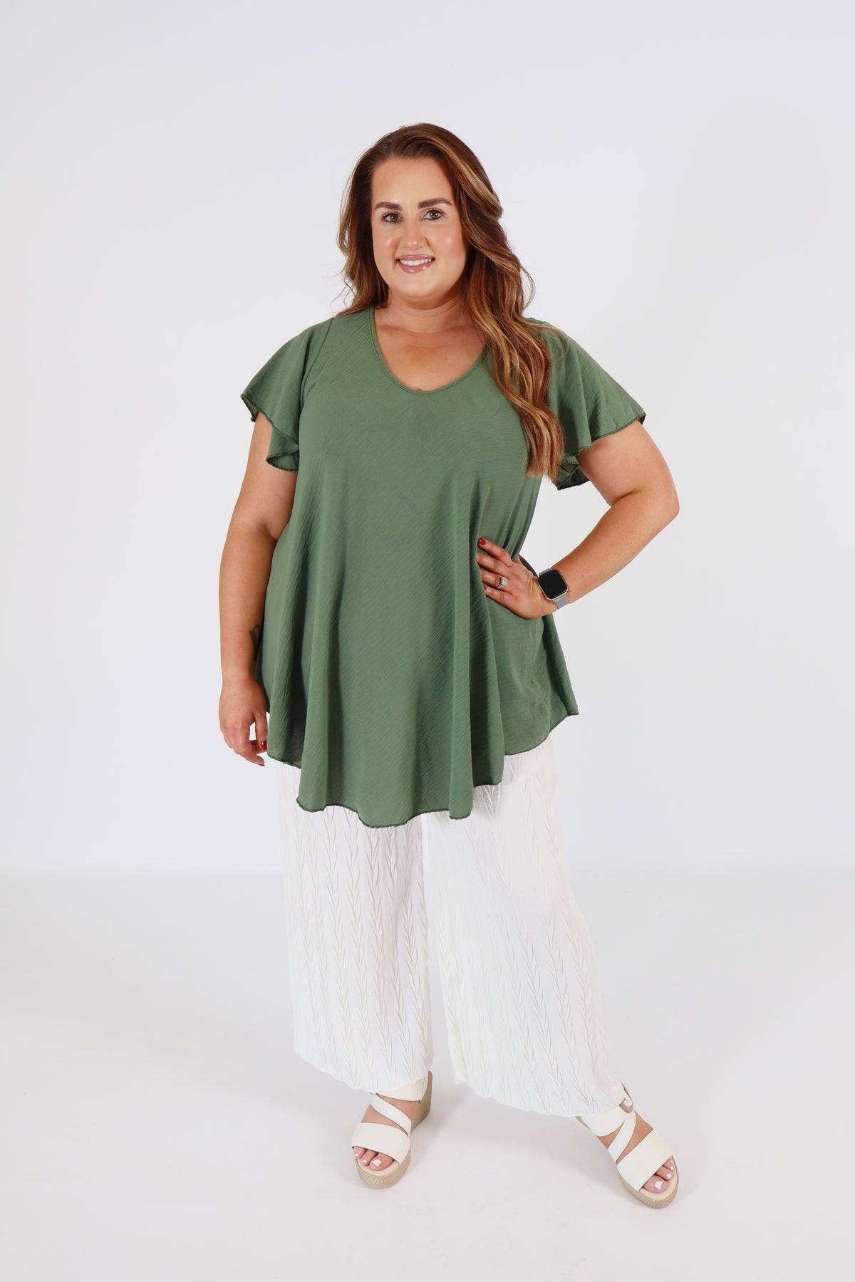 Effie Wide Leg Trousers in White