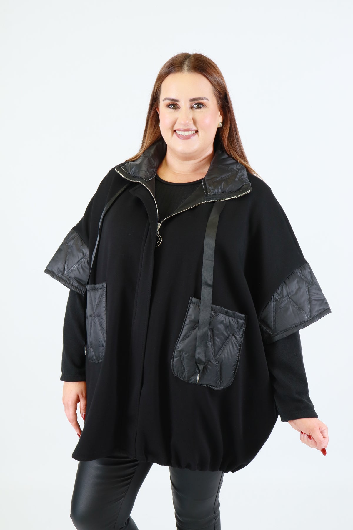 Elaine Short Sleeve Jacket in Black