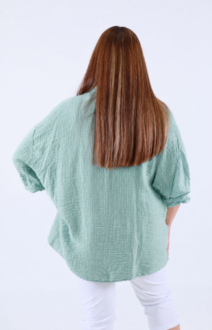 Ellie V Neck Blouse in Mint