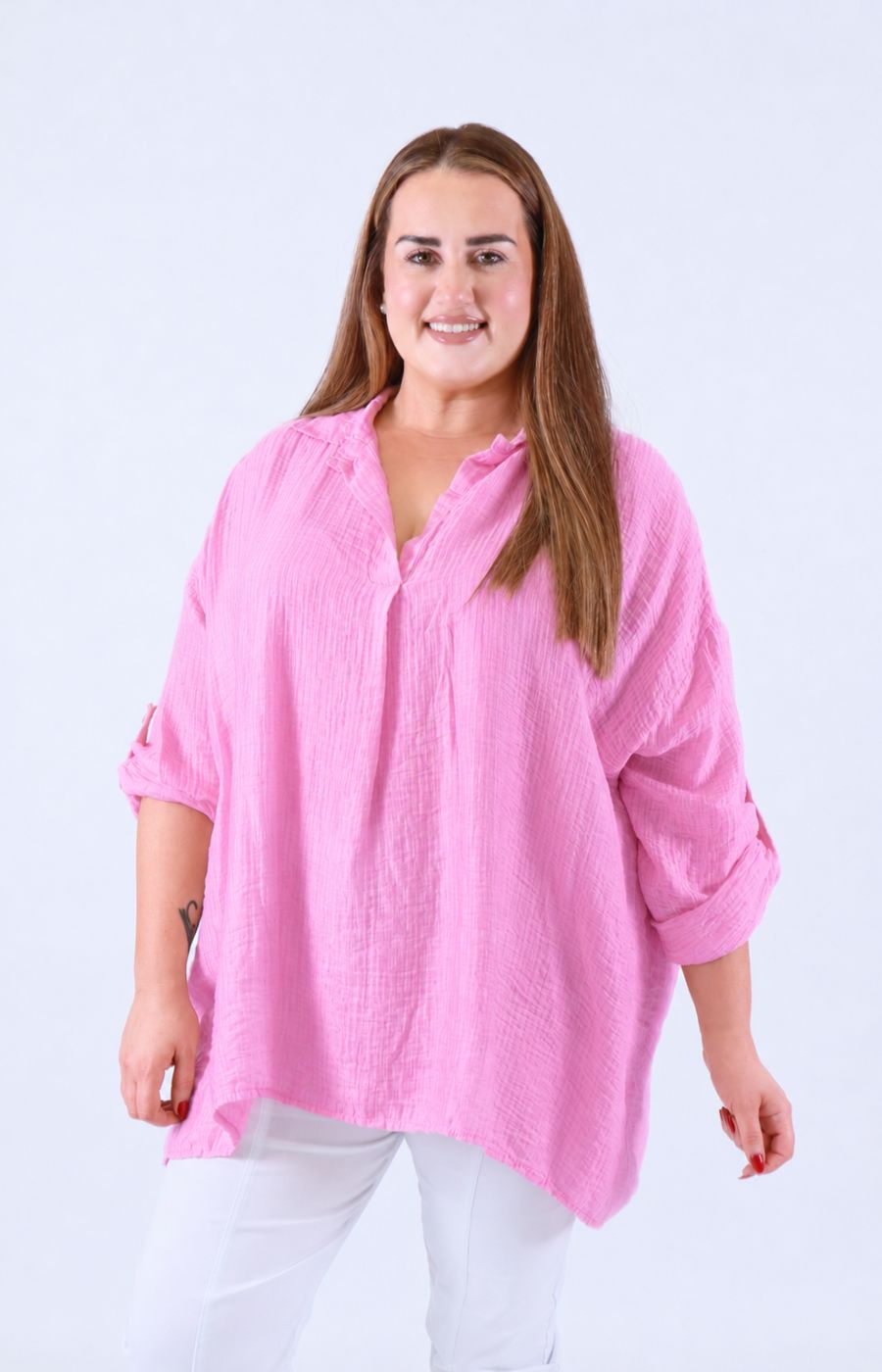 Ellie V Neck Blouse in Pink
