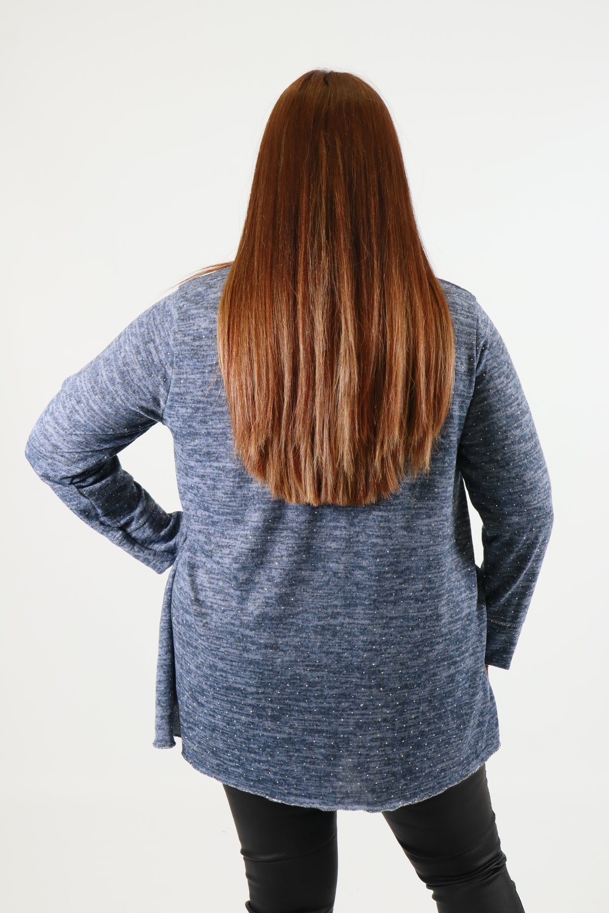 Emer Rhinestone Top in Blue