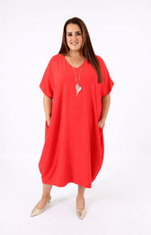 Flora Dress in Coral