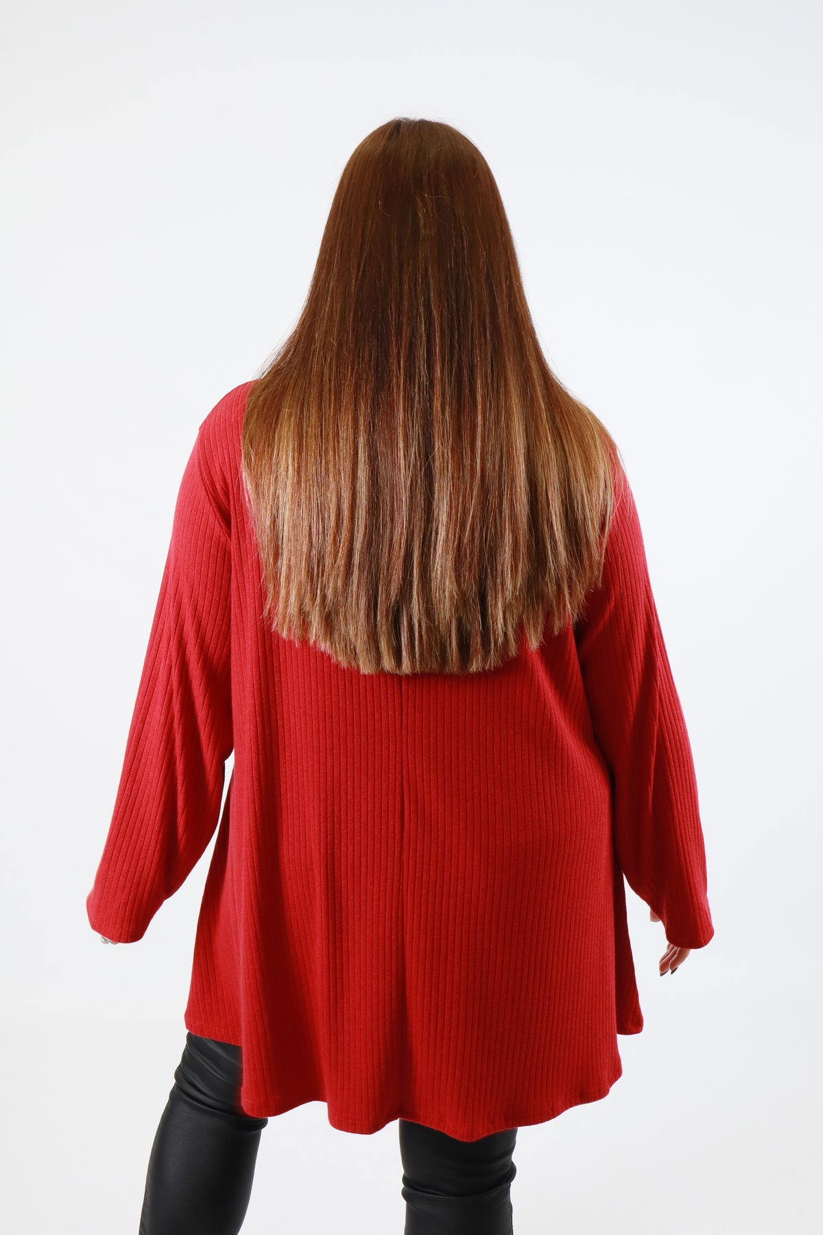 Gabby Ribbed Tunic in Red