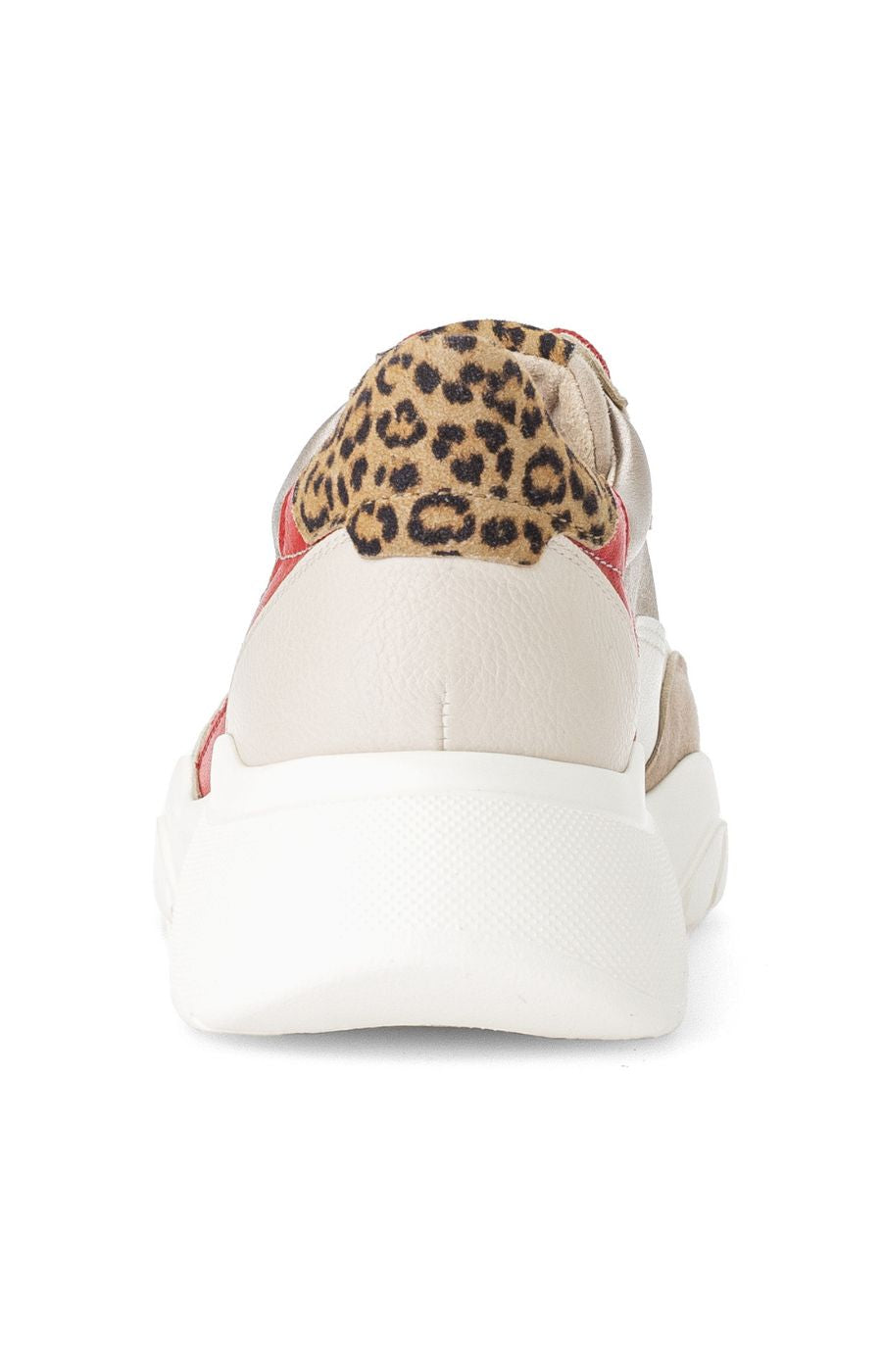 Gabor Beige Trainer with Red Leopard