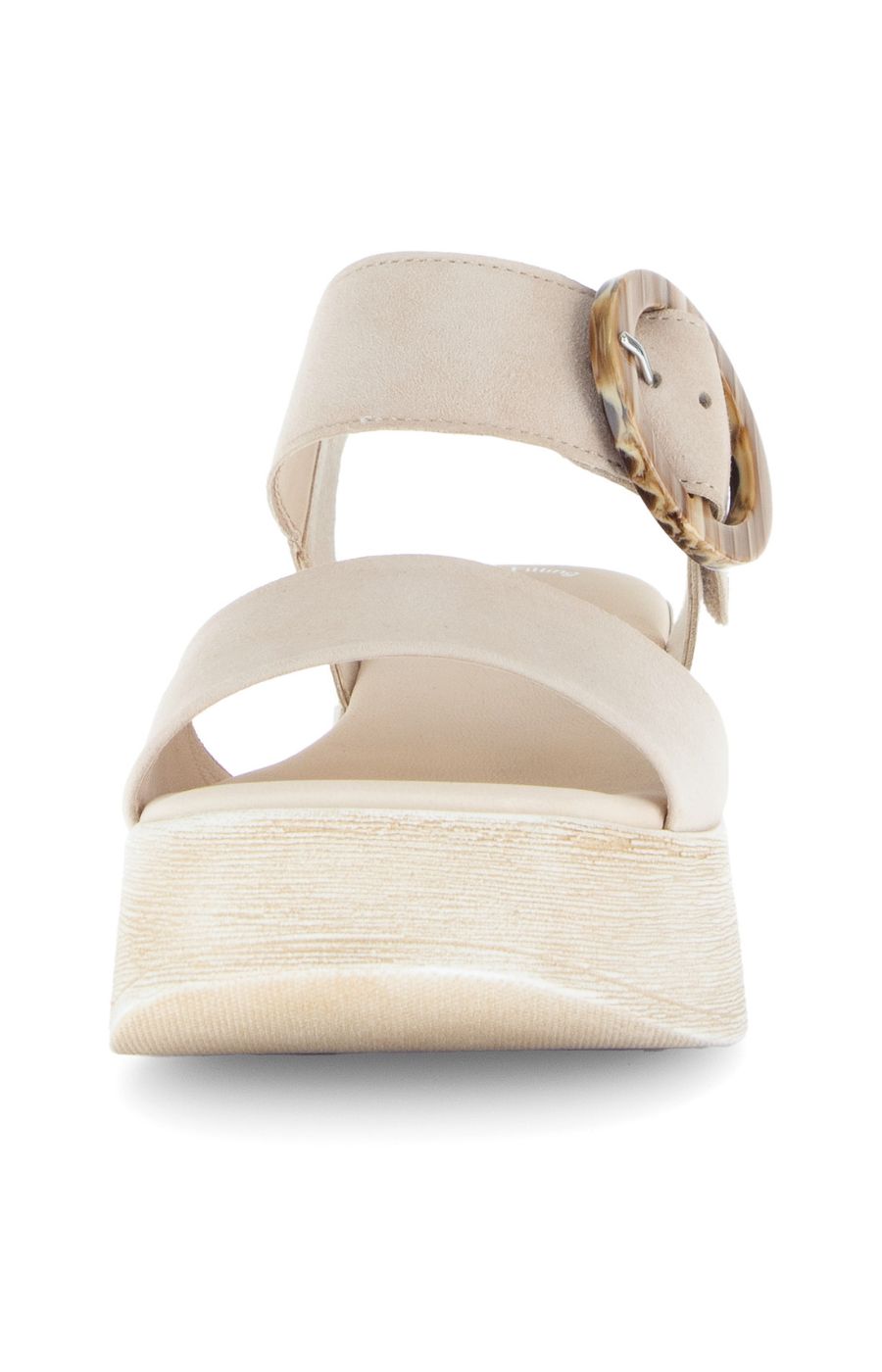 Gabor Buckle Wedge Sandal in Beige