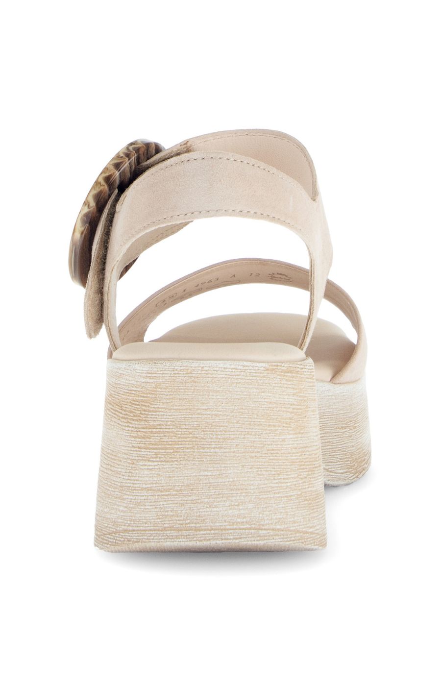 Gabor Buckle Wedge Sandal in Beige