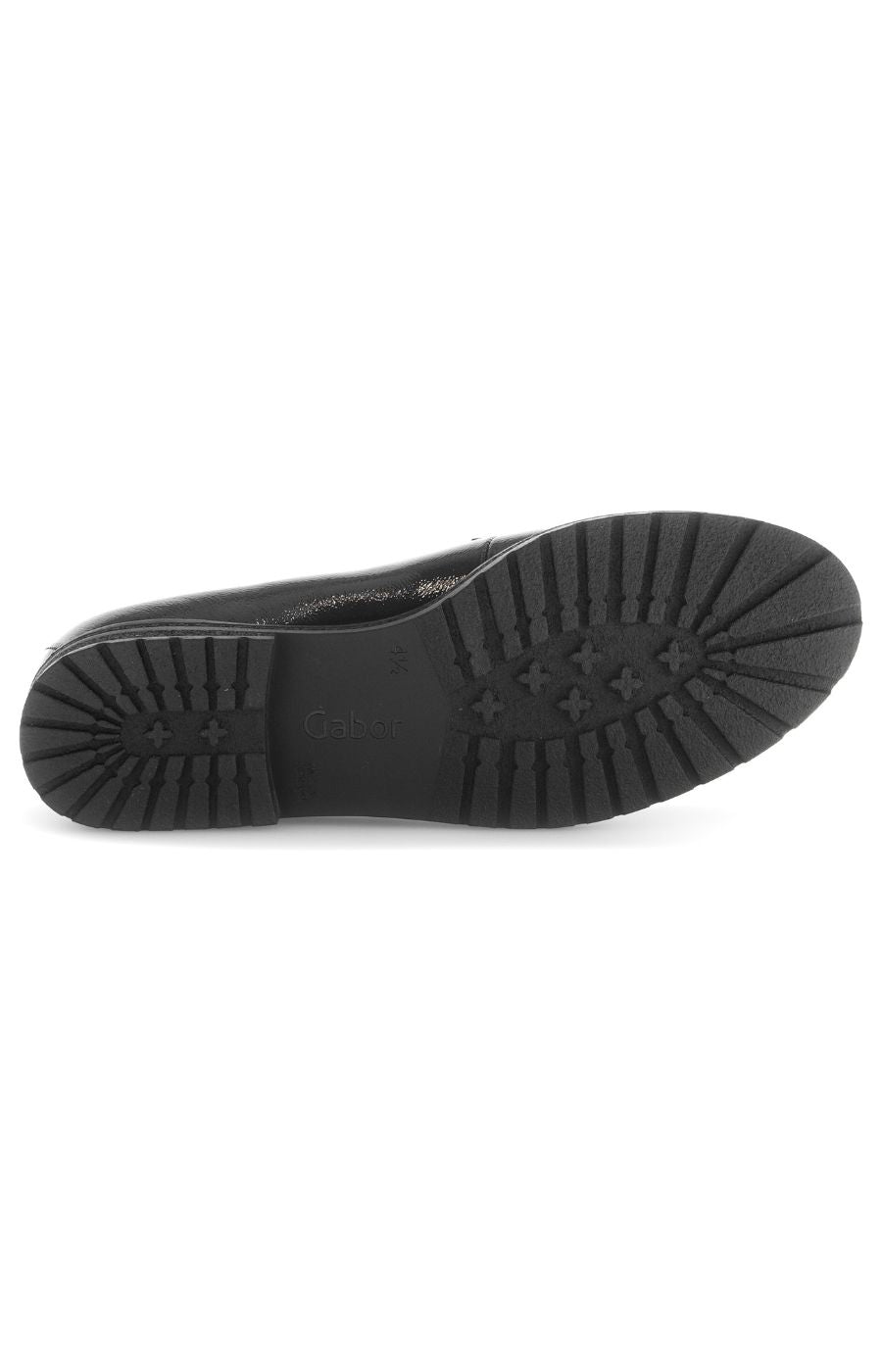 Gabor Patent Leather Shoe in Black with Leopard Print
