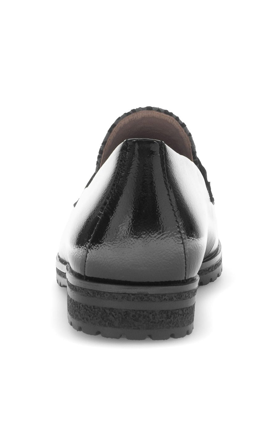 Gabor Patent Leather Shoe in Black with Leopard Print