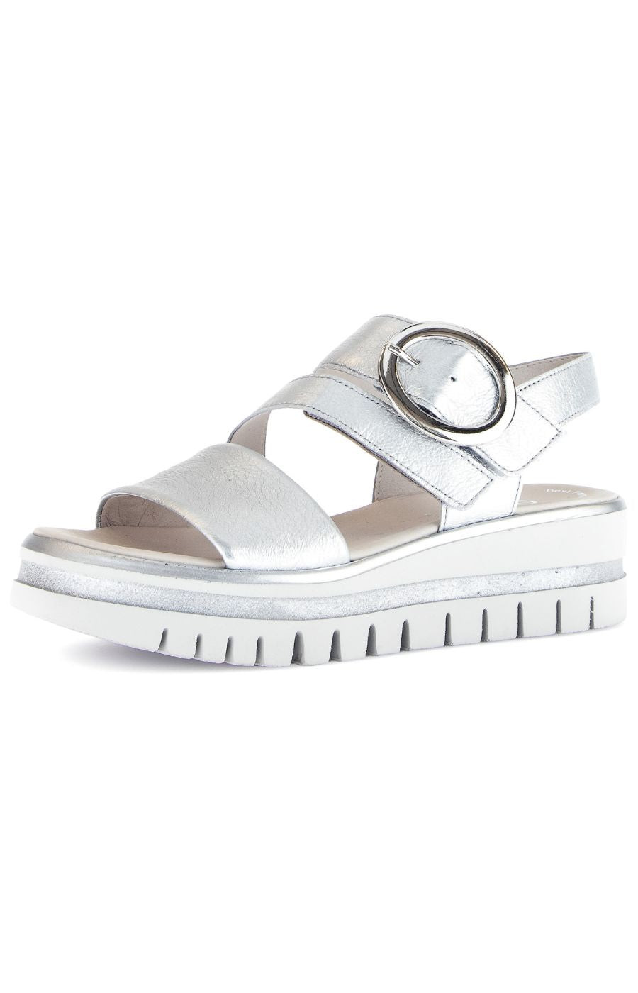 Gabor Platform Sandal in Silver