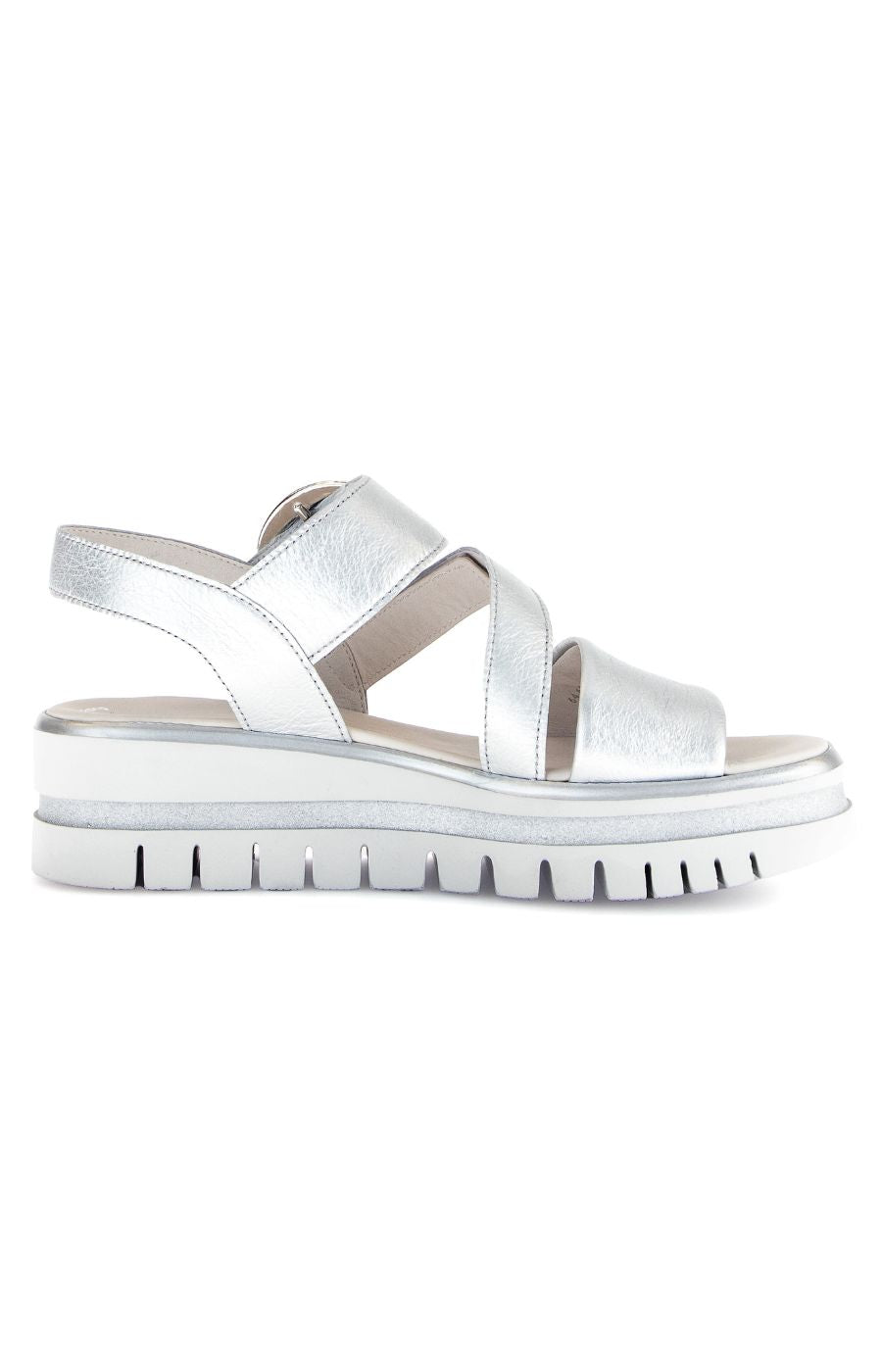 Gabor Platform Sandal in Silver