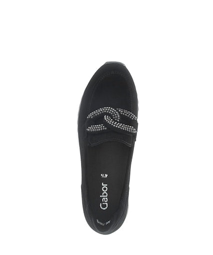 Gabor Suede Loafer in Black
