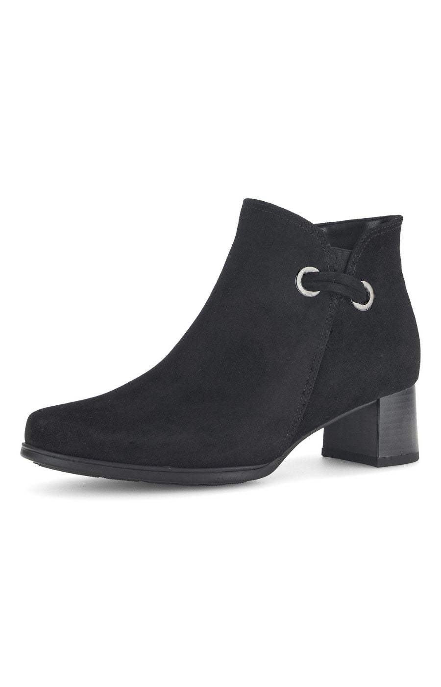Gabor Suede Loop Ankle Boot in Black