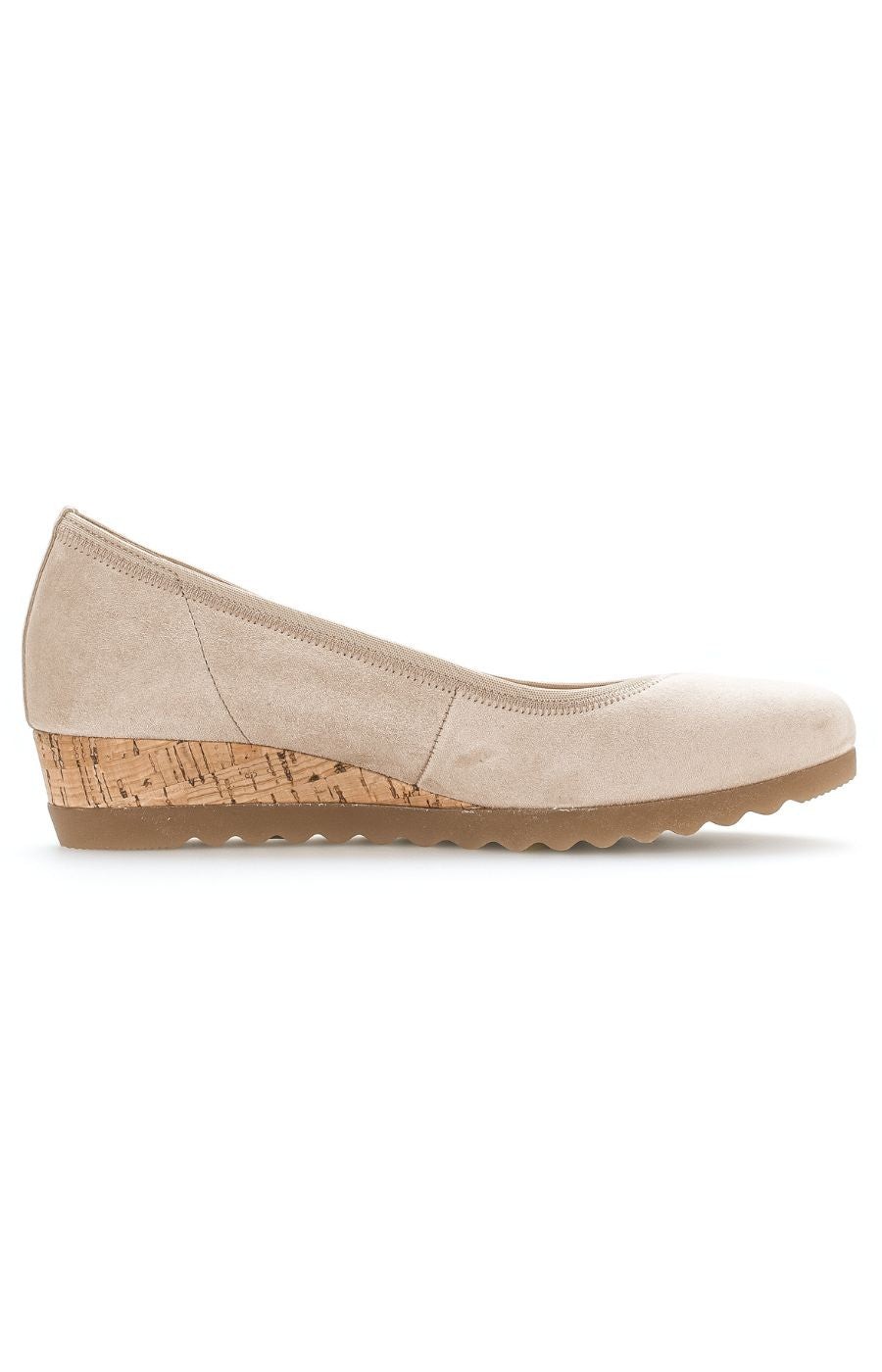 Gabor Suede Wedge Pump in Beige