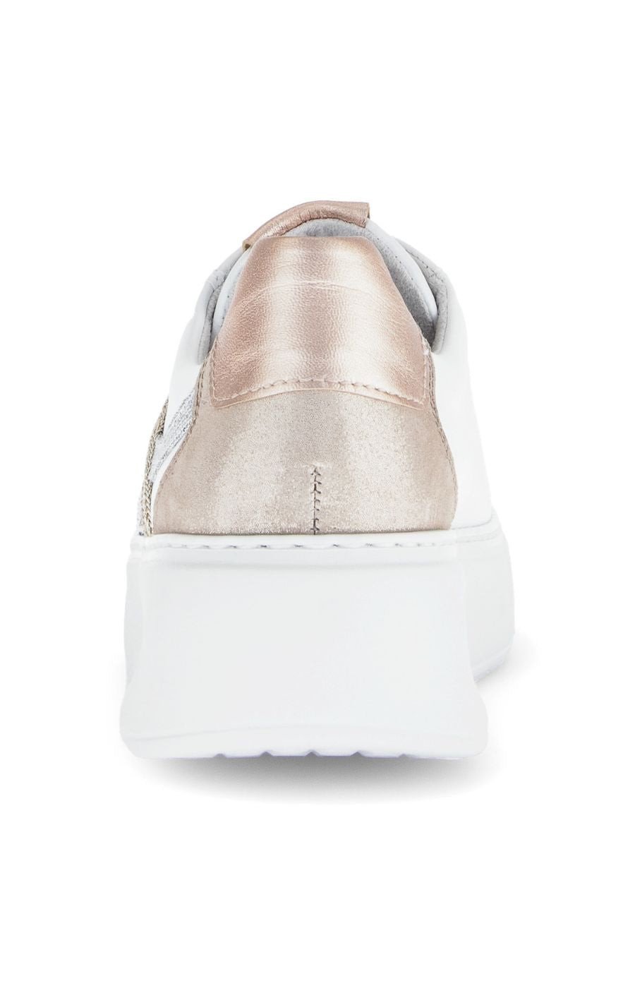Gabor Trainer in White with Metallic Detailing