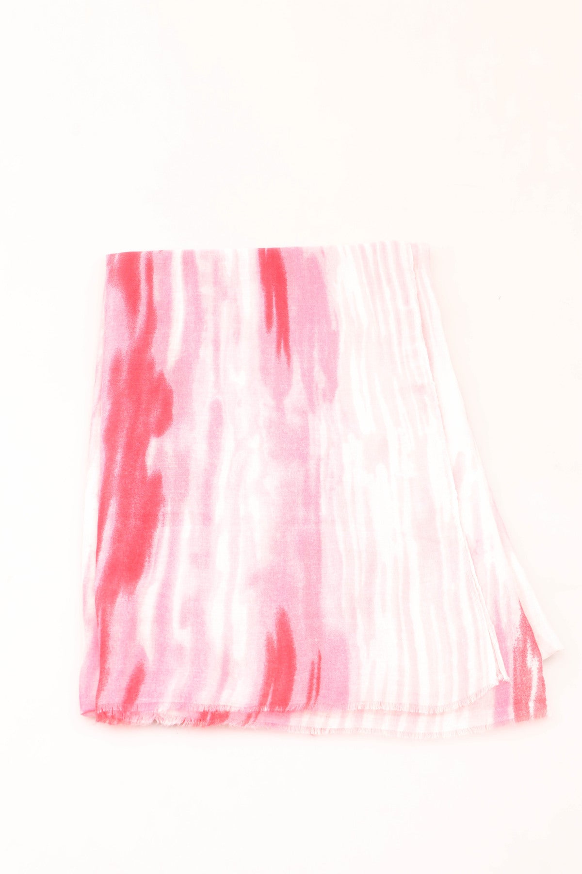 Pink and white ombre design scarf on a white background