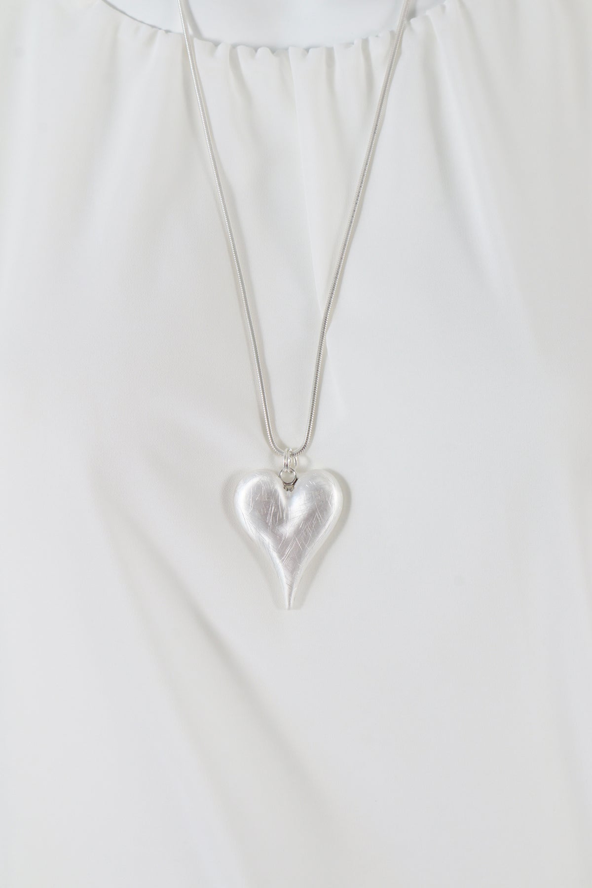 Hallie Heart Necklace in Silver