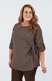 Heather Top in Brown